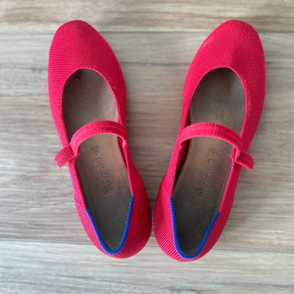 Rothy’s The Square Mary Jane in Lollypop Red, Size 6